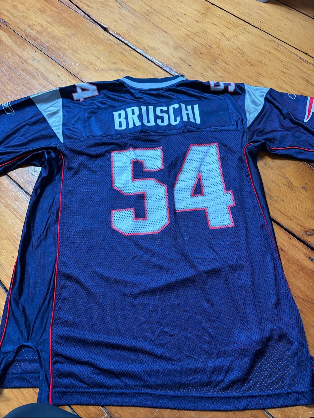 Reebok Navy Blue Bruschi #54 Football Jersey Patriots